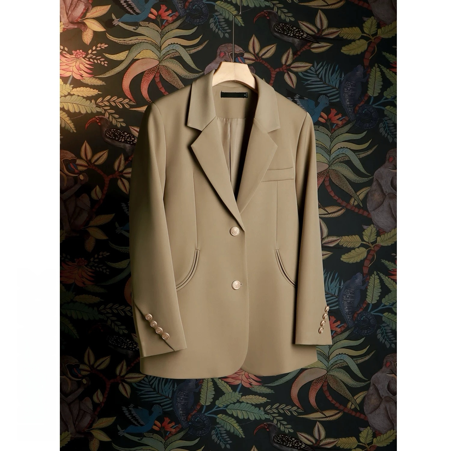 MY15359#西装外套女卡其色春秋款休闲设计感小众高级感轻奢休闲