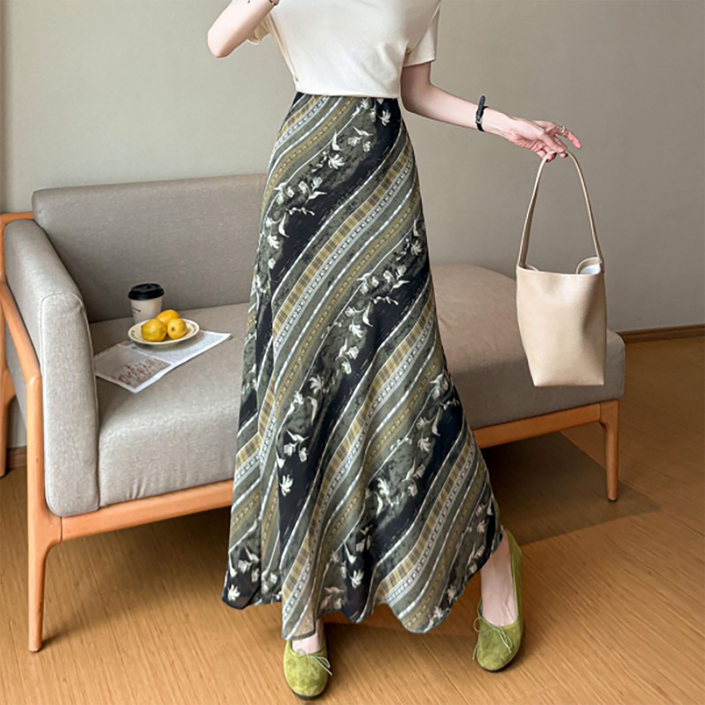 實拍夏碎花雪紡包臀半身裙女2026新款韓系甜美氣質顯瘦魚尾裙子