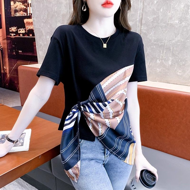 MY11433# 短袖t恤女新款夏季爆款洋气体恤设计感上衣女裝貨源服裝批發