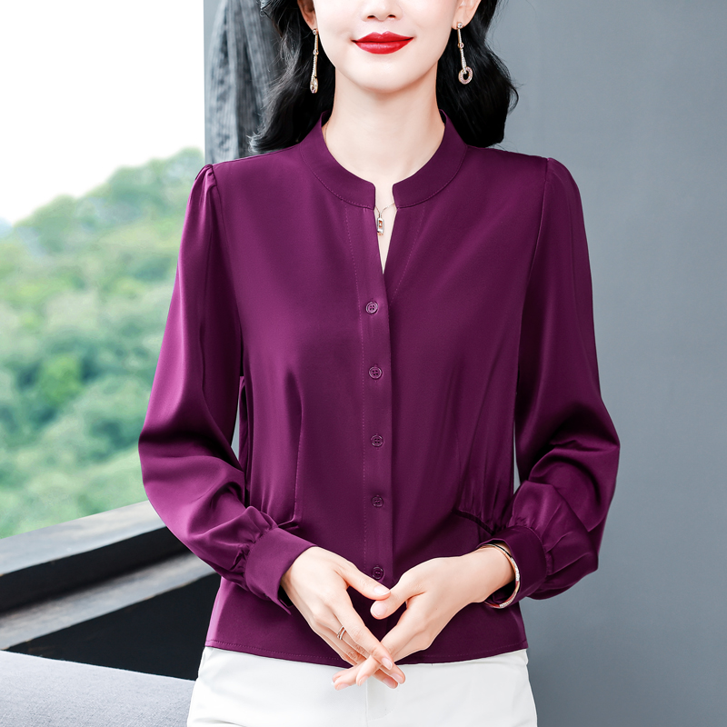 MY16069#新款百搭上衣气质通勤长袖衬衫修身显瘦设计感小众时尚衬衣女裝貨源服裝批發