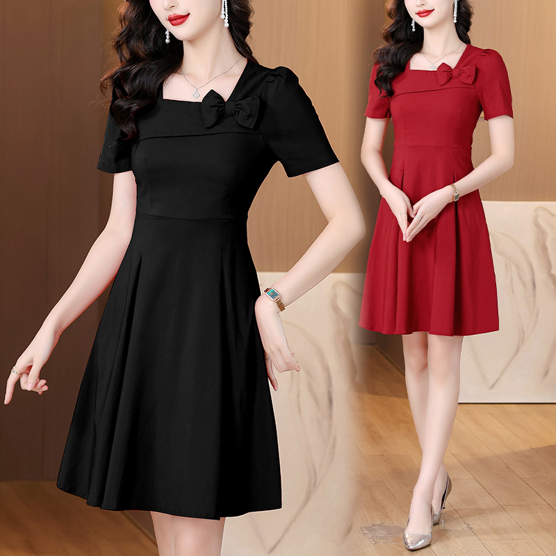 MY8455# 夏季新款名媛遮肚法式复古气质赫本时尚显瘦连衣裙女裝貨源服裝批發