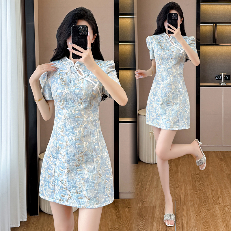 MY8450# 夏装新款旗袍新中式女装中国风裙子设计感气质a字连衣裙女裝貨源服裝批發