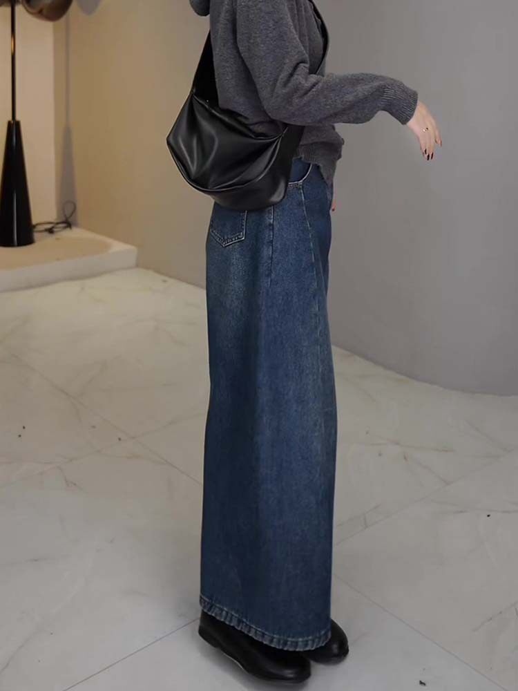 實拍試跑立體裁明線氣球牛仔褲春夏女2026新款寬松闊腿褲蘿卜女