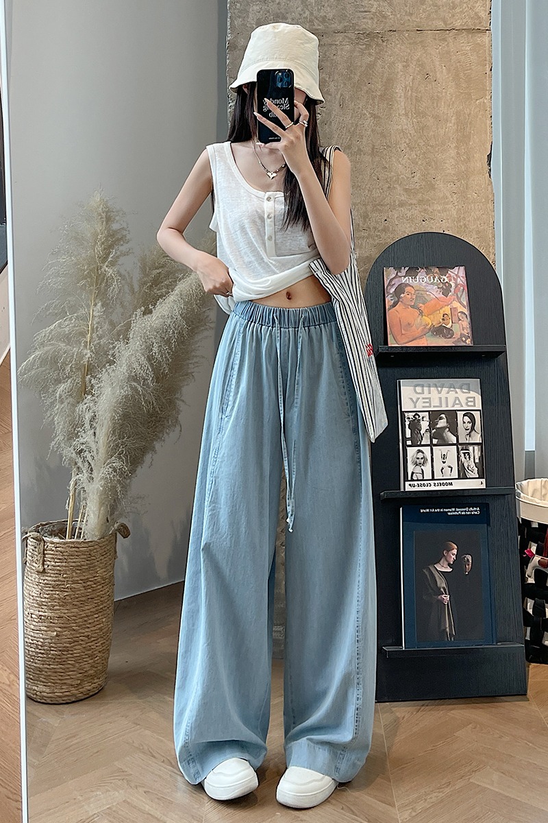 實拍定制亞麻牛仔超級好穿王炸防褪色奶奶褲女鐮刀褲女不掉色