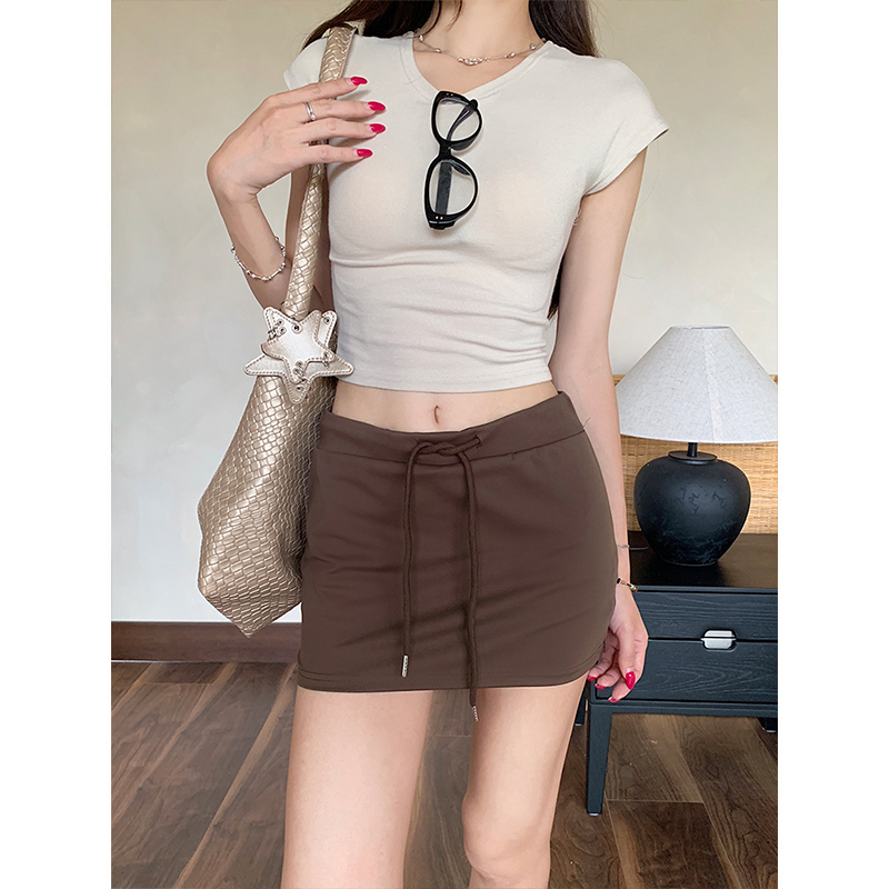 FA35049# -美式复古低腰半身裙夏季修身显瘦辣妹包臀短裙女 服裝批發女裝批發服飾貨源