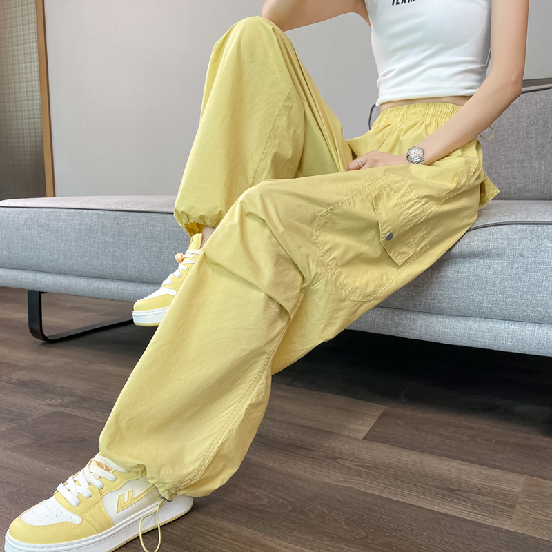 實拍2026夏季新款薄款速干兩穿工裝褲高腰休閑褲運動褲女
