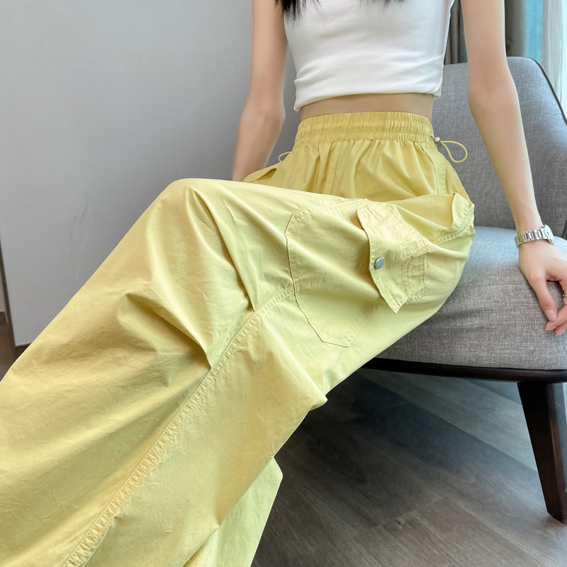 實拍2026夏季新款薄款速干兩穿工裝褲高腰休閑褲運動褲女