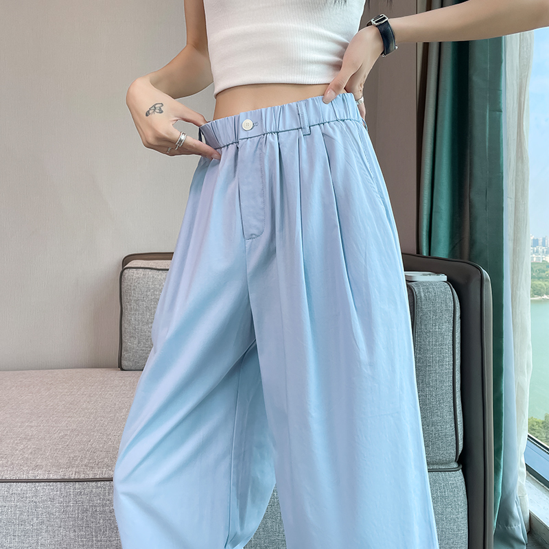 實拍2026夏季新款冰絲棉麻九分褲高腰哈倫褲香蕉褲休閑褲女