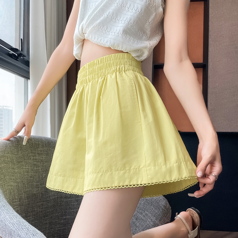 實拍2026夏季新款天絲短褲A字闊腿高腰冰絲薄款防走光短褲女