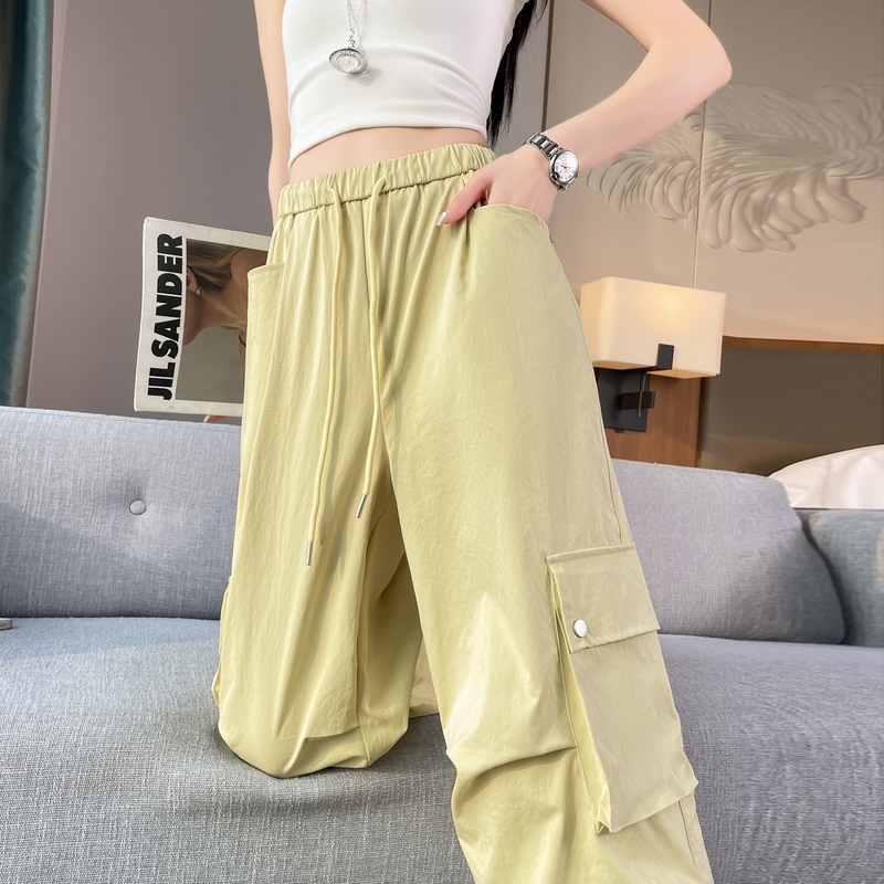實拍2026夏季新款薄款速干兩穿工裝褲高腰防曬休閑褲運動褲女