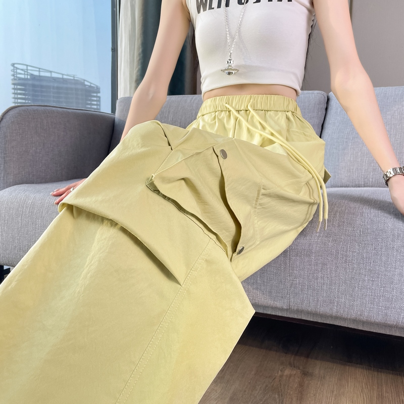 實拍2026夏季新款薄款速干兩穿工裝褲高腰防曬休閑褲運動褲女