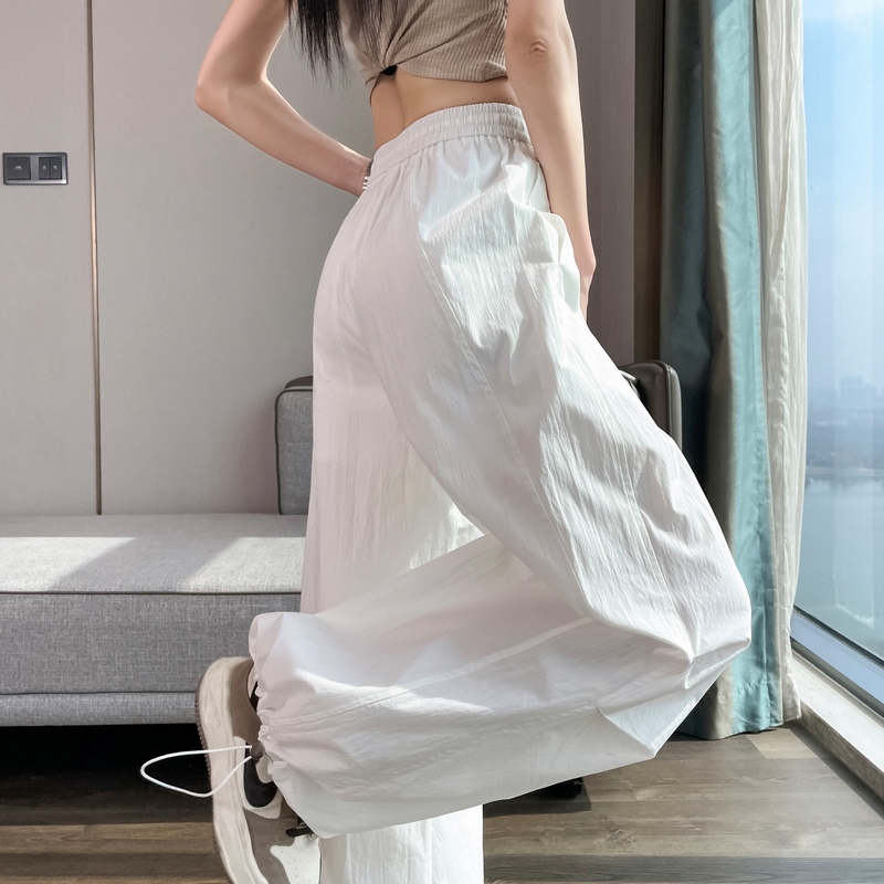 實拍2026夏季新款薄款速干兩穿工裝褲高腰休閑褲運動褲女