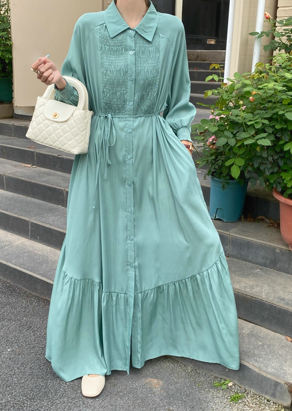 MY11955# 宽松减龄系带显瘦长款连衣裙女裝貨源服裝批發