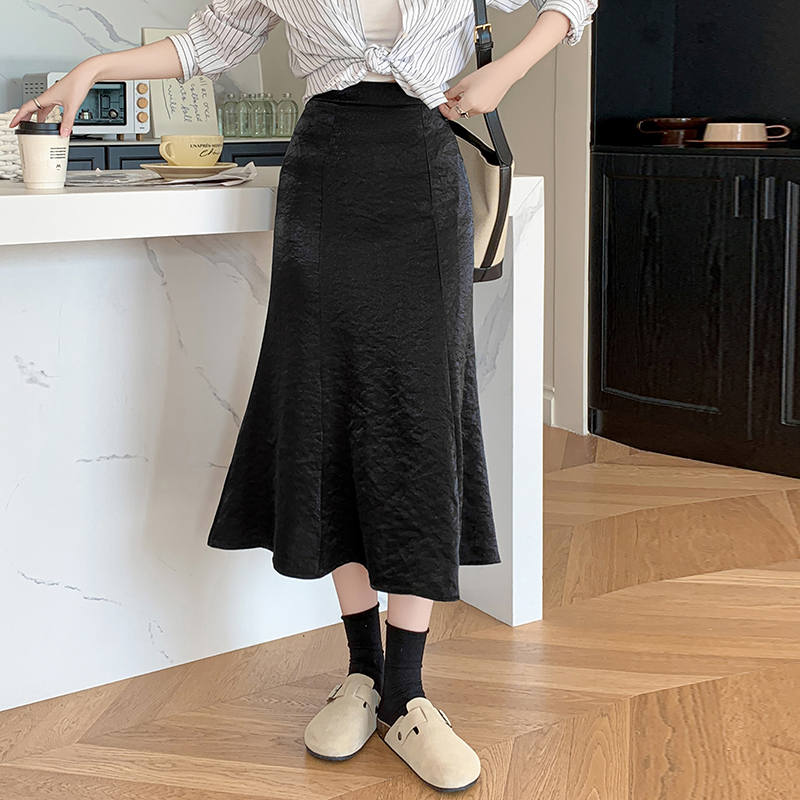 中長裙子2025秋新款韓版中長款魚尾裙高腰氣質包臀高腰裙女