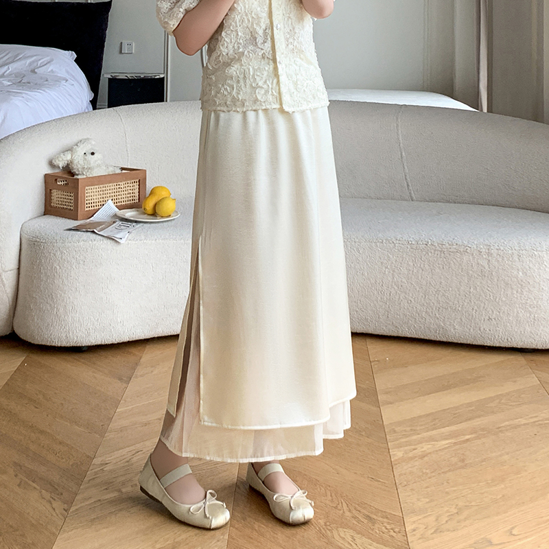 2025醋酸法式緞面流光質感魚尾a字秋新款高級感直筒半身裙女