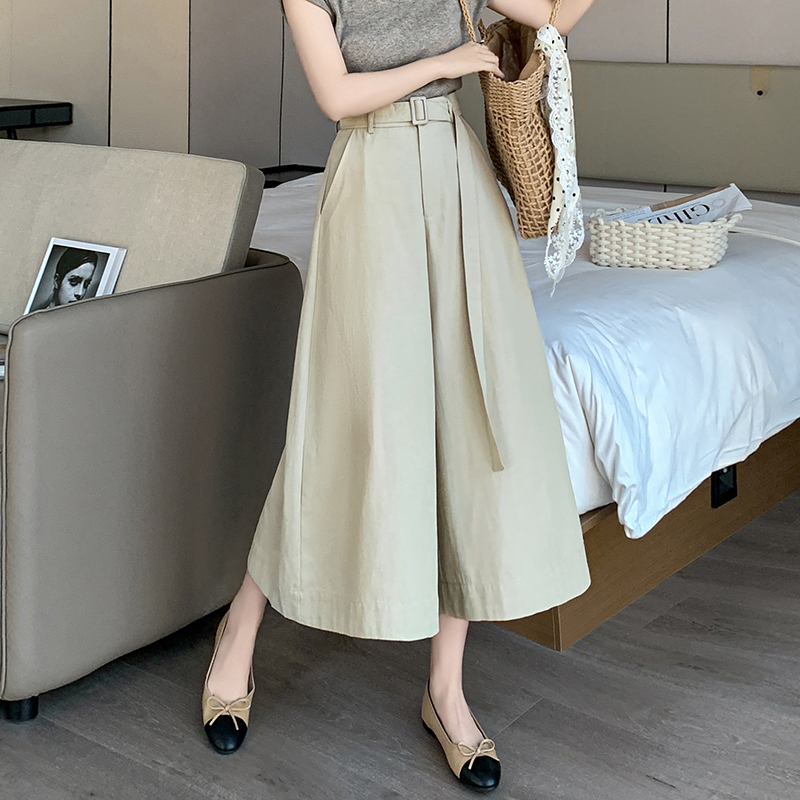 MY12044# 显瘦设计感高腰7分裤宽松大摆阔腿A字裙裤休闲裤女女裝貨源...