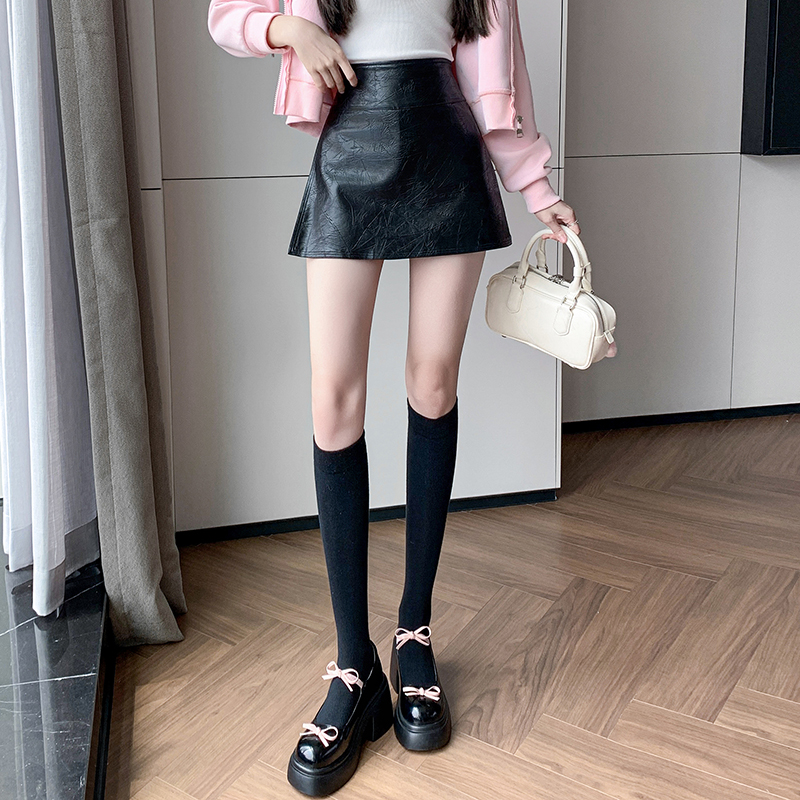 有貨A字短裙女2025秋冬pu皮裙褲高腰性感辣妹短褲裙皮短褲半身裙