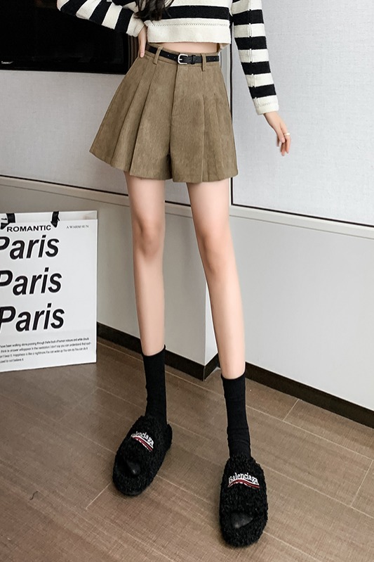 有貨高腰燈芯絨呢子百褶裙半身裙褲女a字短裙2025百搭褲裙冬新款