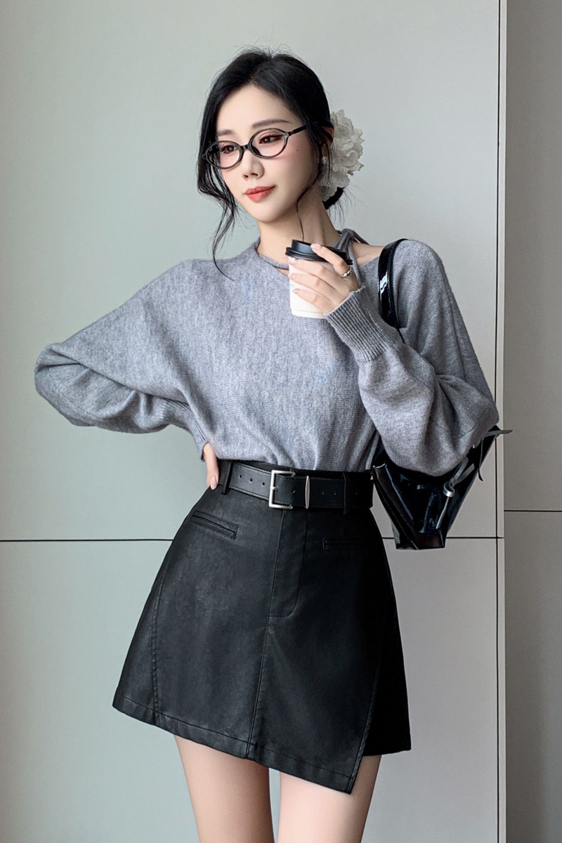 有貨皮裙褲女2025秋冬休閑皮褲裙百搭半身裙pu皮短裙高腰a字裙褲