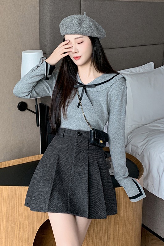 有貨毛呢短裙女2025冬裝新款呢子a字裙高腰防走光短褲百褶半裙女