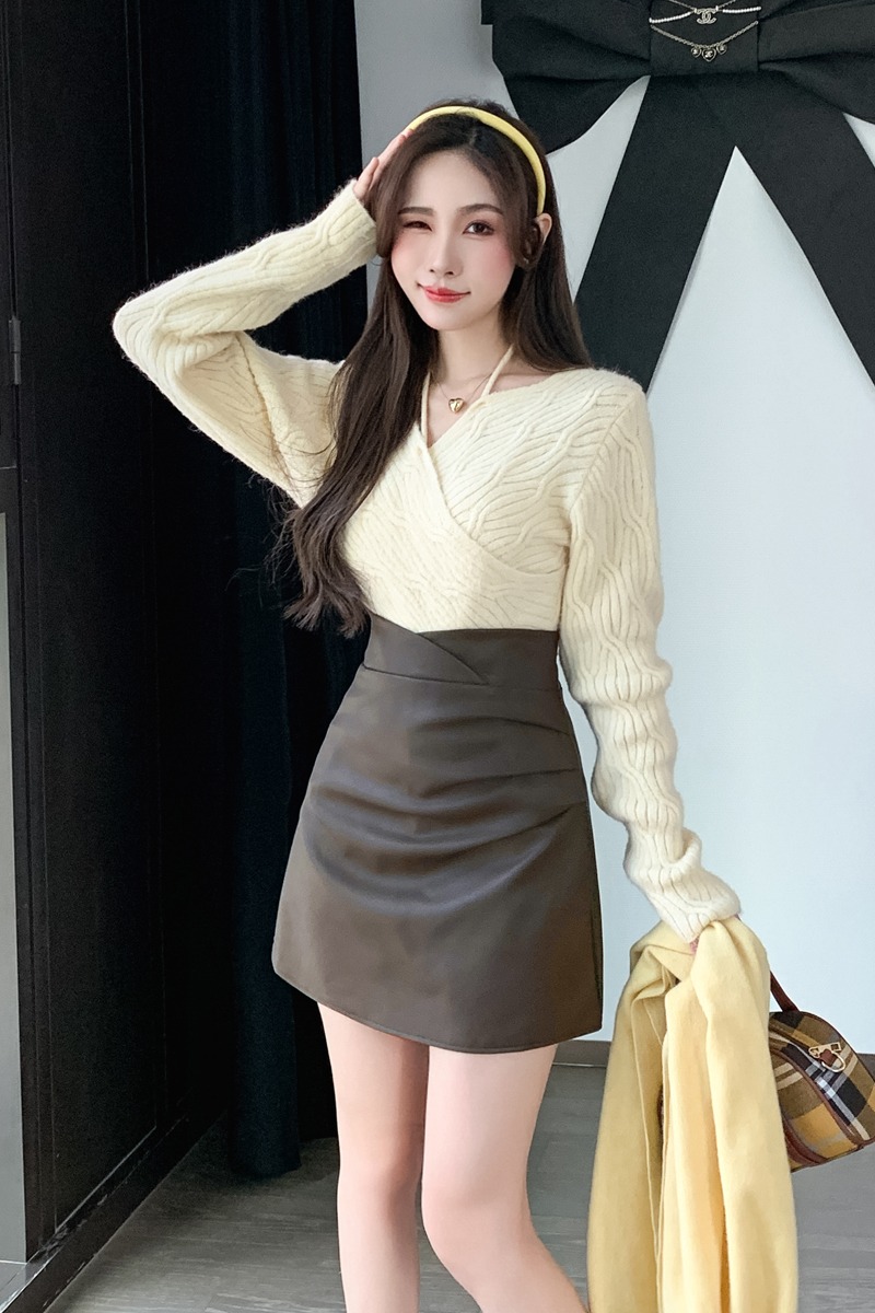 有貨2025秋冬設計感褶皺小皮裙半身裙女pu包臀高腰百褶a字短裙子