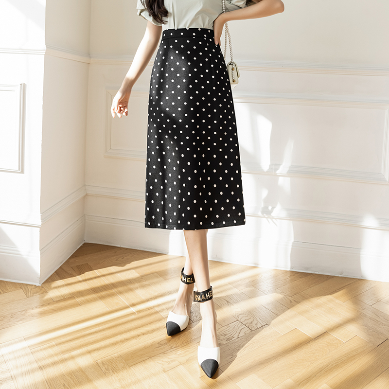 2026春夏新款圓點半身裙波點裙中長裙包臀裙高腰通勤顯瘦裙一步裙