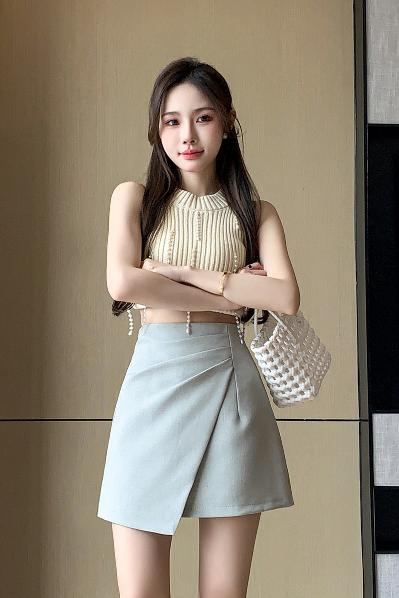 百褶半身裙女2026春夏高腰遮肚顯瘦a字褶皺西裝短裙包臀裙