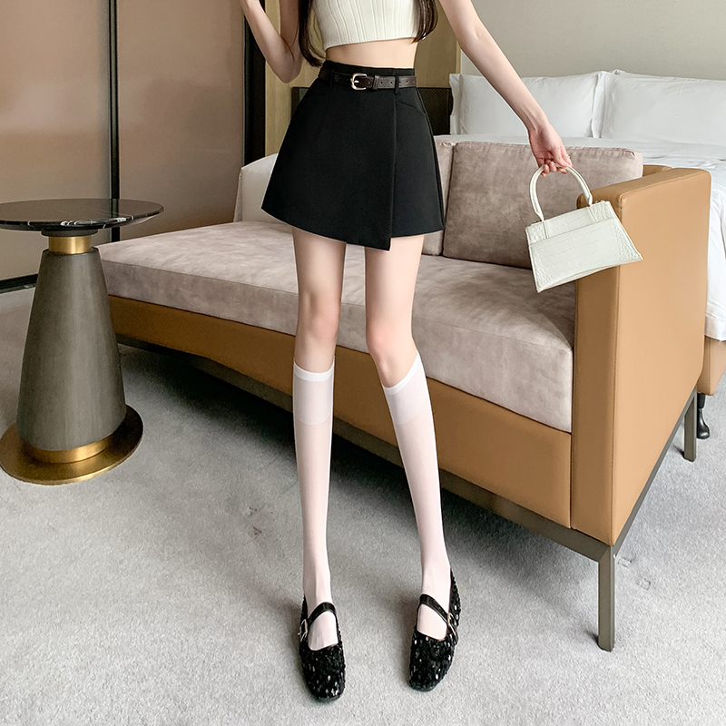 設計感西裝裙褲女2026春夏新款不規則高腰A字闊腿短褲裙子女