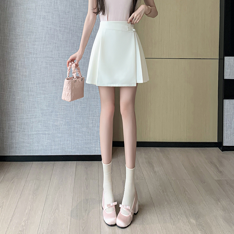 半身裙女2026夏新款新中式國風百褶裙A字短裙復古遮肚遮胯半裙女