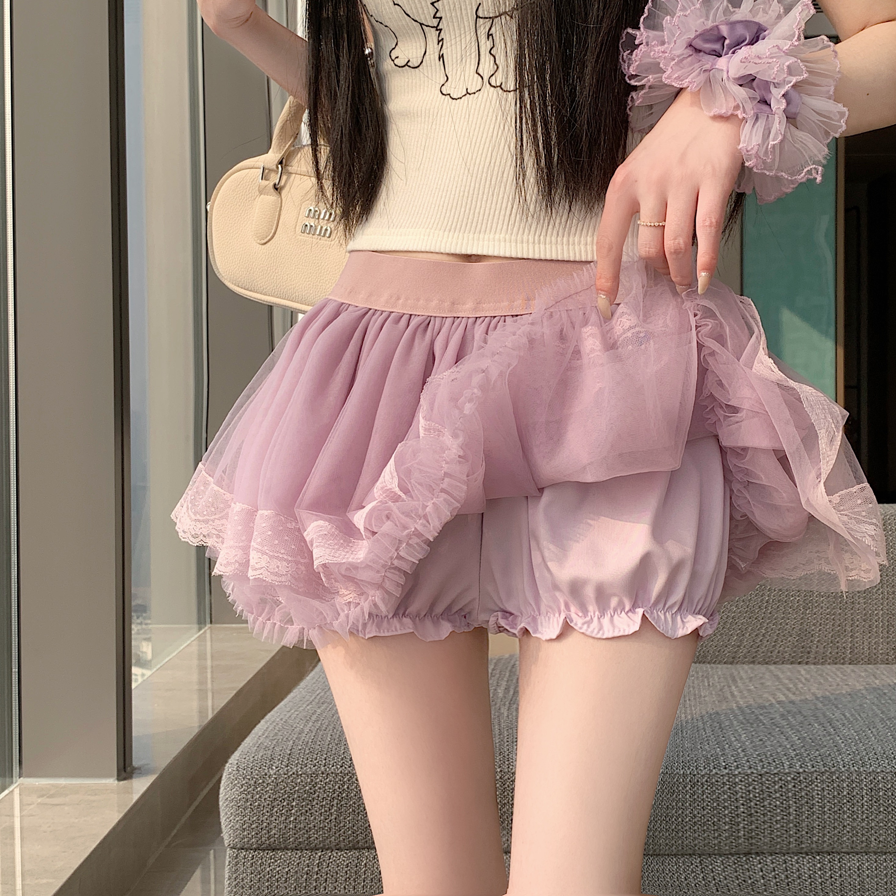 實拍 甜美千金風蕾絲花邊網紗半身裙女夏季新款減齡蓬蓬a字蛋糕裙