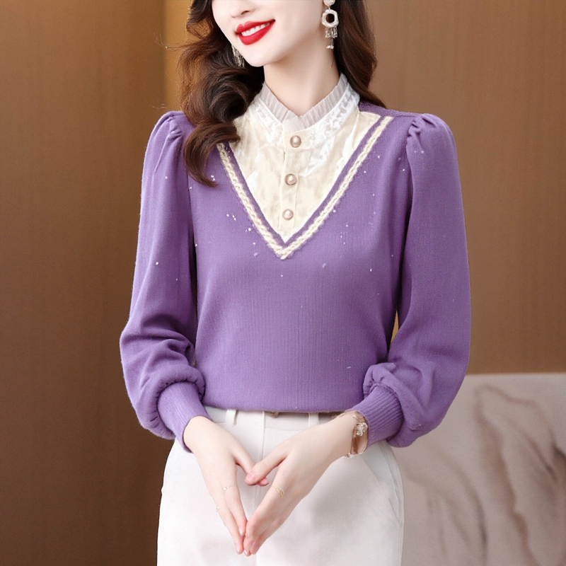 MY15339# 时尚半高领T恤女士春秋新款小个子洋气打底衫气质减龄甜美上...