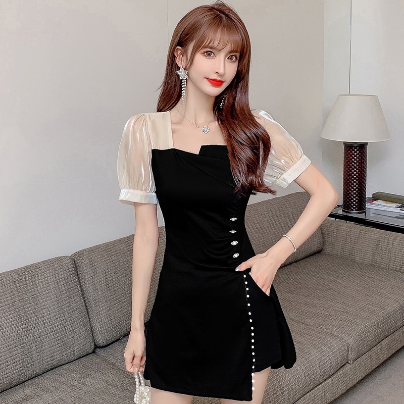 MY16532# 新款法式连衣裙时尚设计感收腰显瘦连衣裙套装上衣＋裤子女裝...