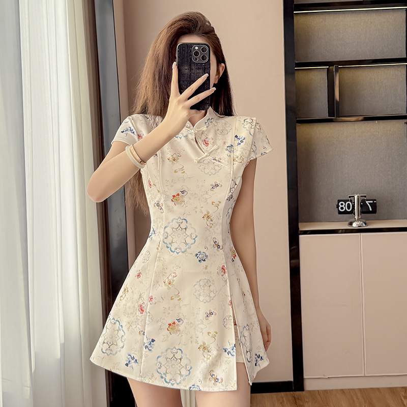 MY17064# 弹力夏季新款法式时尚设计感收腰显瘦连衣裙套装女裝貨源服裝批發