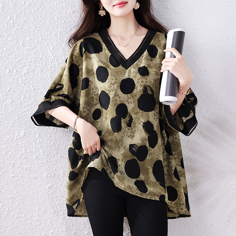 RY2322# 实拍2026夏季新款大码女装时尚遮肉显瘦雪纺衫高级感上衣