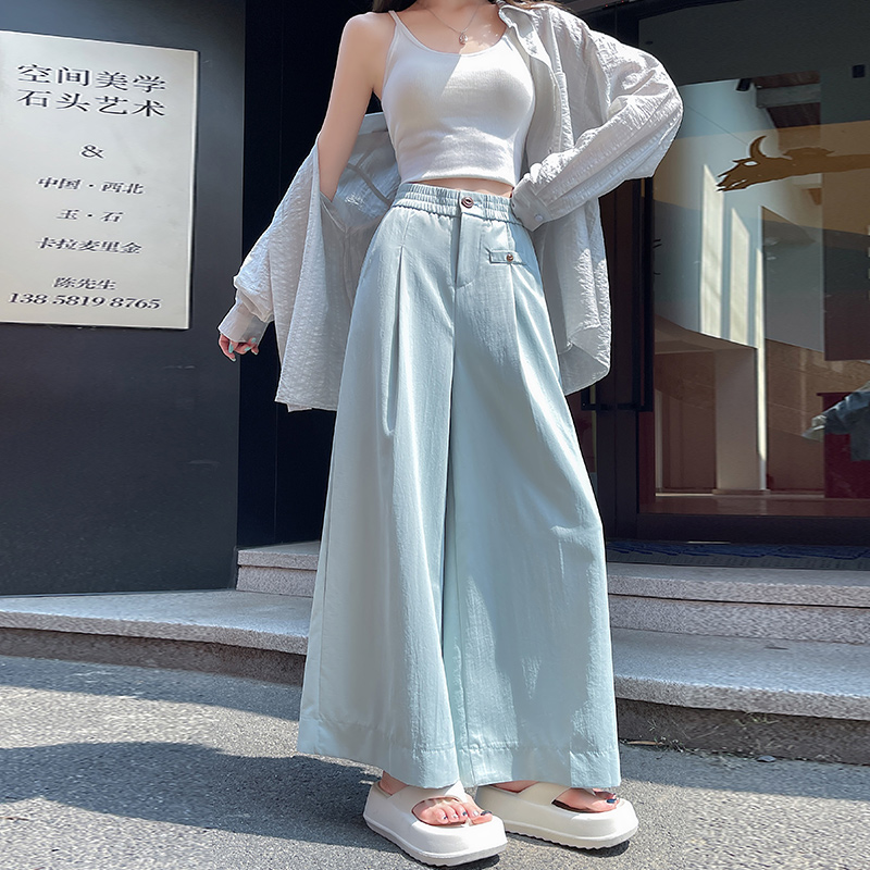 實拍褲裙女2026春夏新款冰絲戶外速干高腰顯瘦九分褲百搭休閑褲子