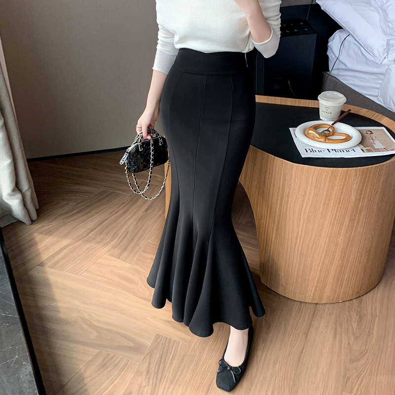 實拍2026春夏新款半身裙女彈力高腰裙中長款修身魚尾裙子