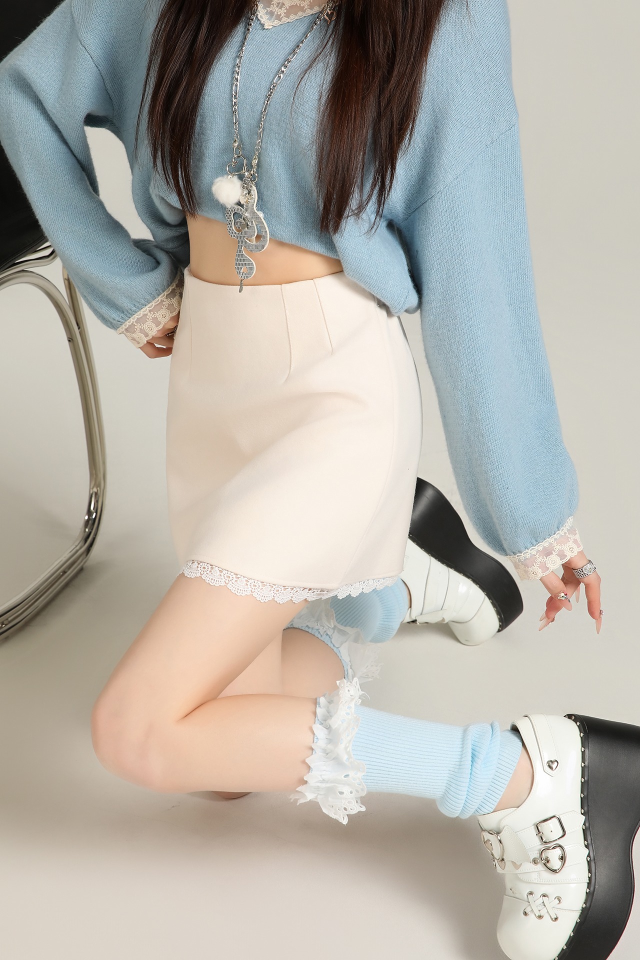 秋冬毛呢半身裙女2025新款冬季高腰顯瘦包臀裙花邊毛呢短裙a字裙
