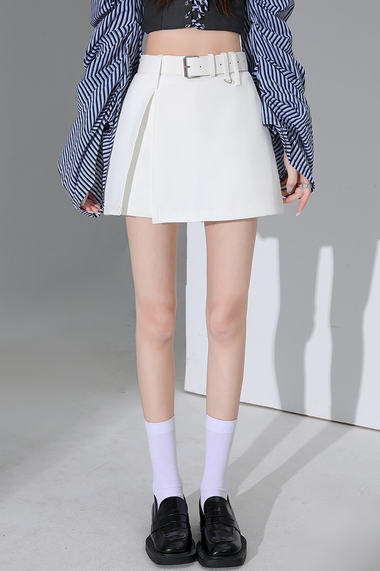 實拍 西裝半身裙女2026春季新款高級側開叉高腰顯瘦A字短褲裙褲女