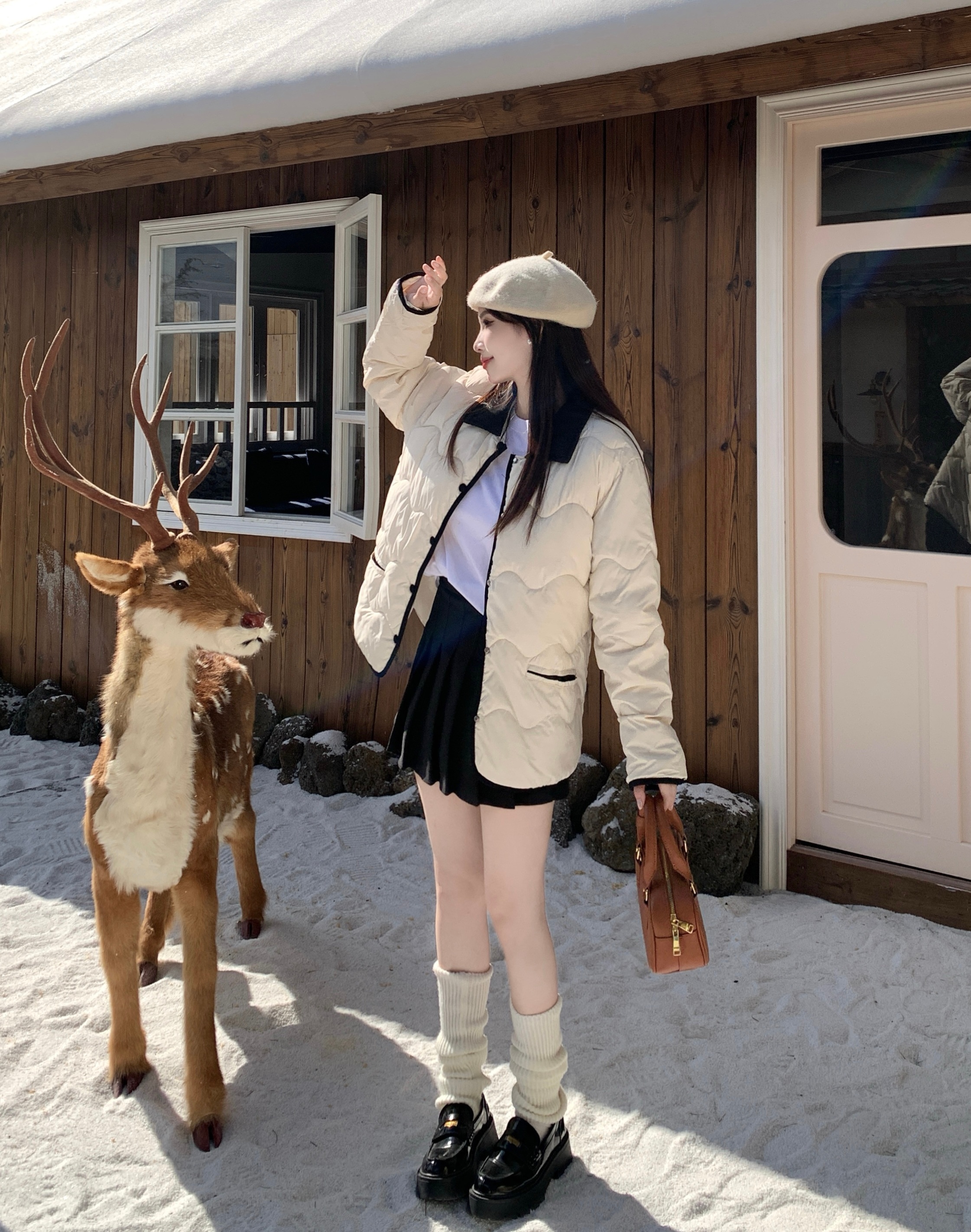 MY15604# 大码女装胖mm短款宽松夹棉外套白色棉服高级感棉袄上衣女裝...