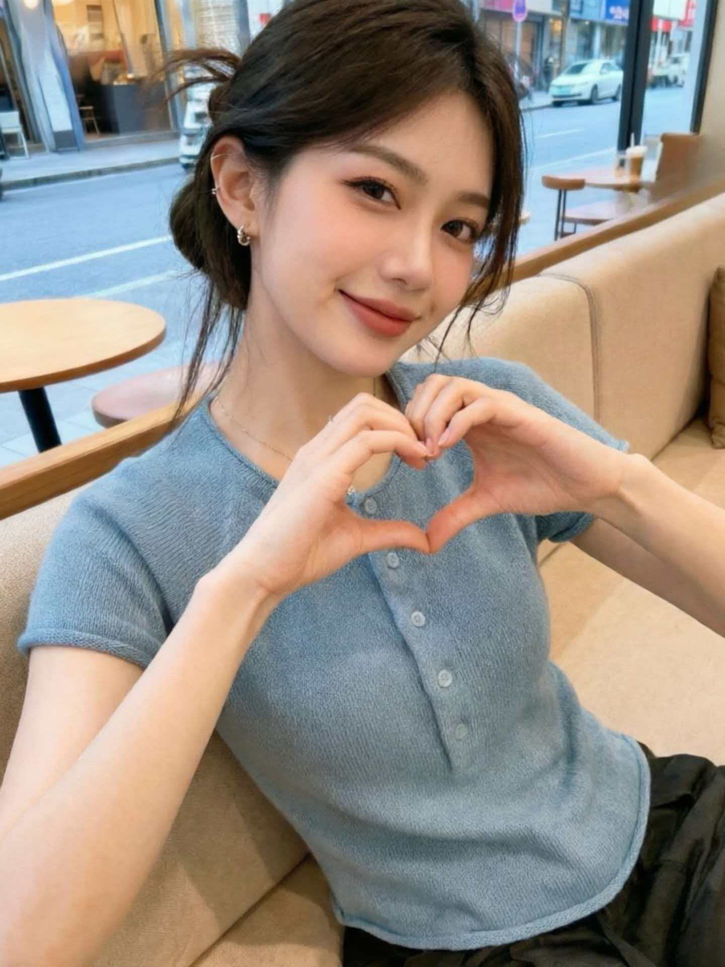 圓領短袖女冰絲針織衫時尚洋氣百搭修身顯瘦半開領紐扣上衣小衫夏
