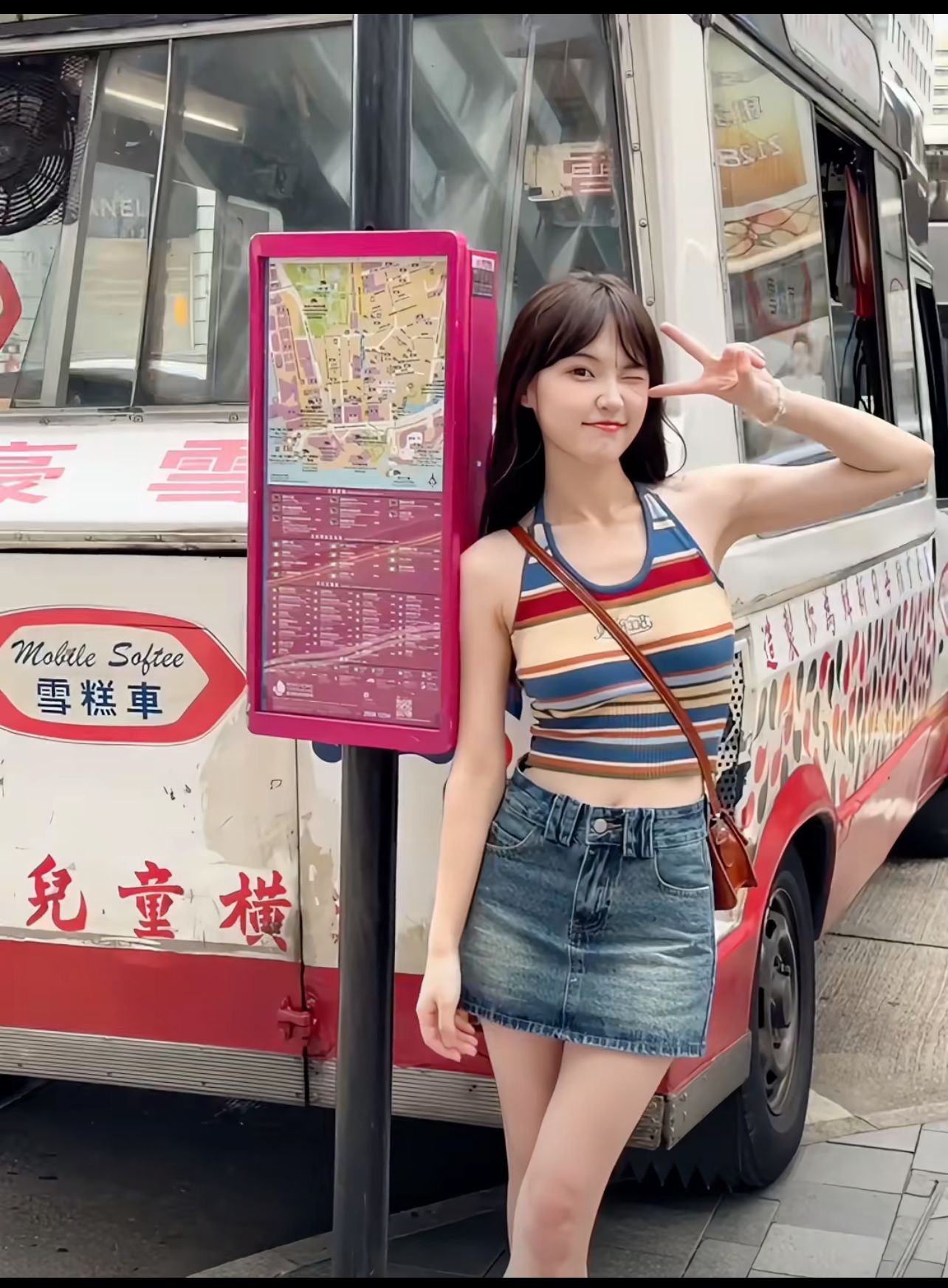 美式辣妹彩色條紋掛脖背心女夏季度假風別致無袖內搭上衣