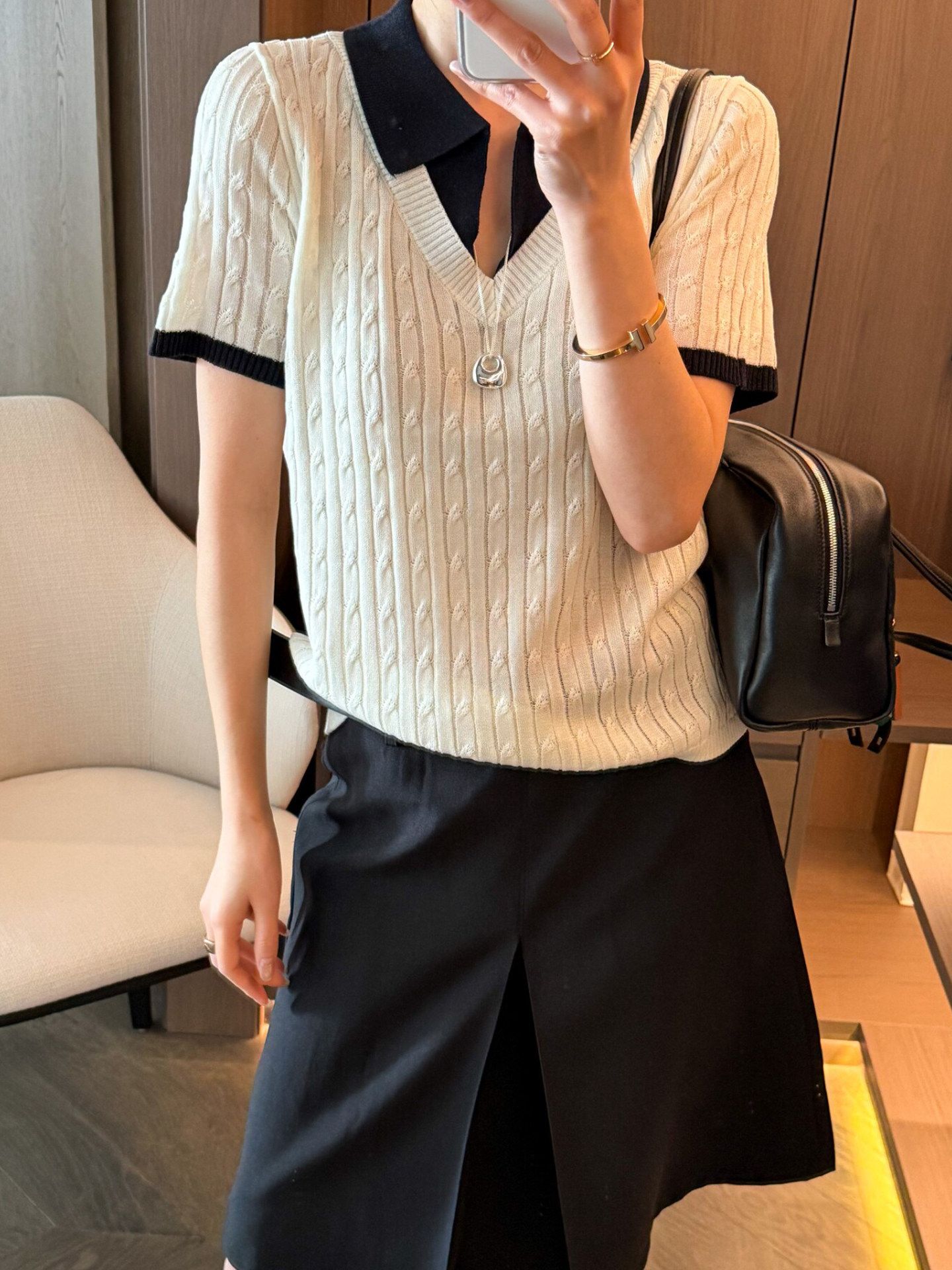 假兩件麻花紋冰絲針織衫女歐洲站2026夏裝新款歐貨女裝打底小衫潮