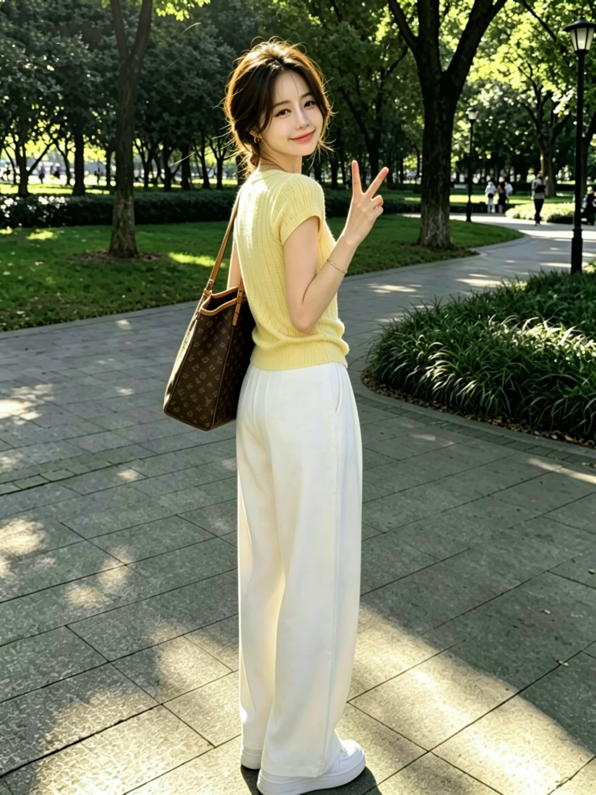 法式小資V領修身針織短袖t恤女夏季設計感撞色假兩件巨好看的上衣