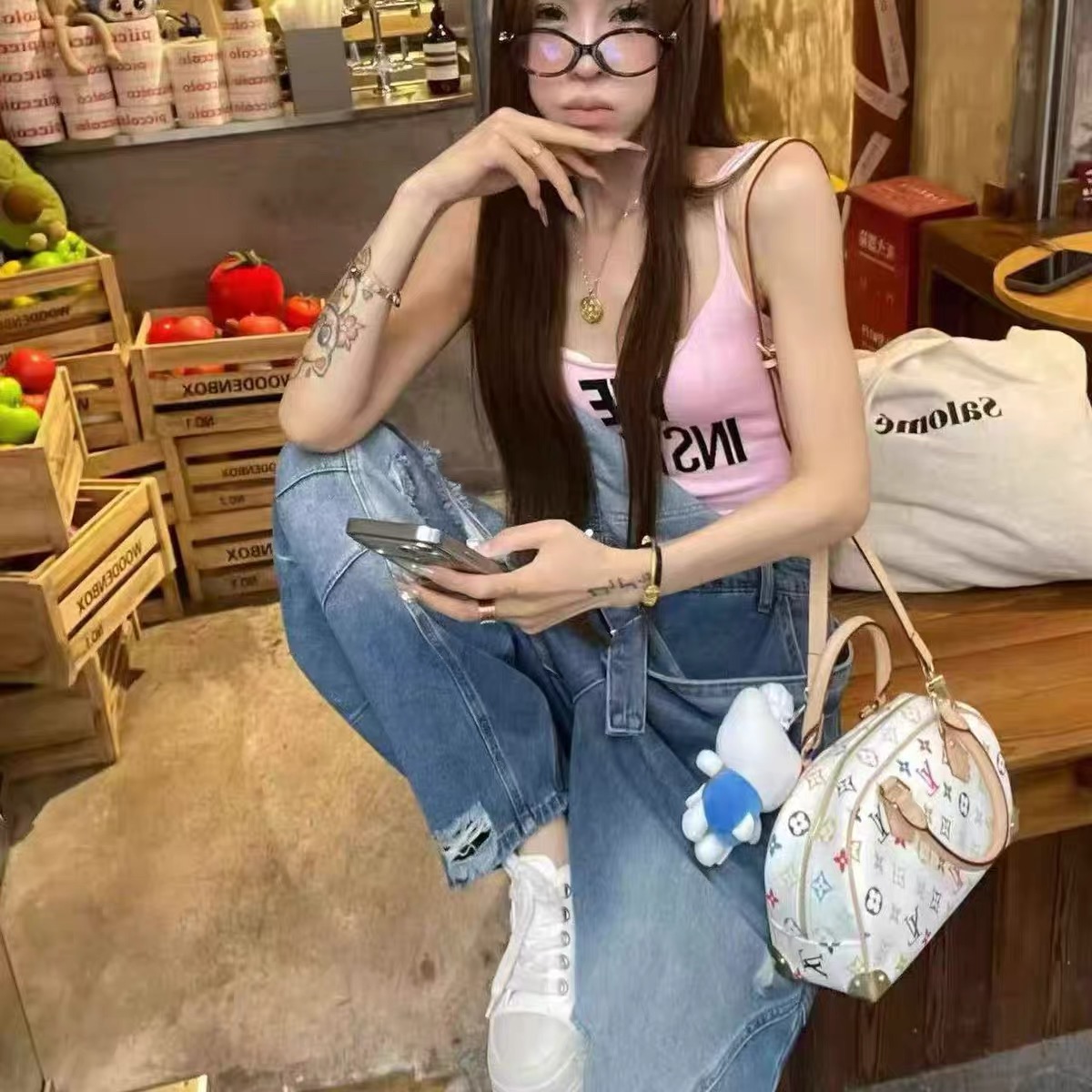新款~韓系百搭麻花薄款掛脖設計感鏤空針織背心女