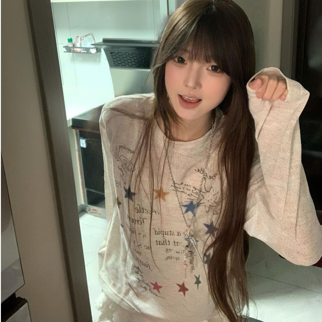 廣州原版面料 彩色手繪涂鴉防曬罩衫女網紗寬松長袖T