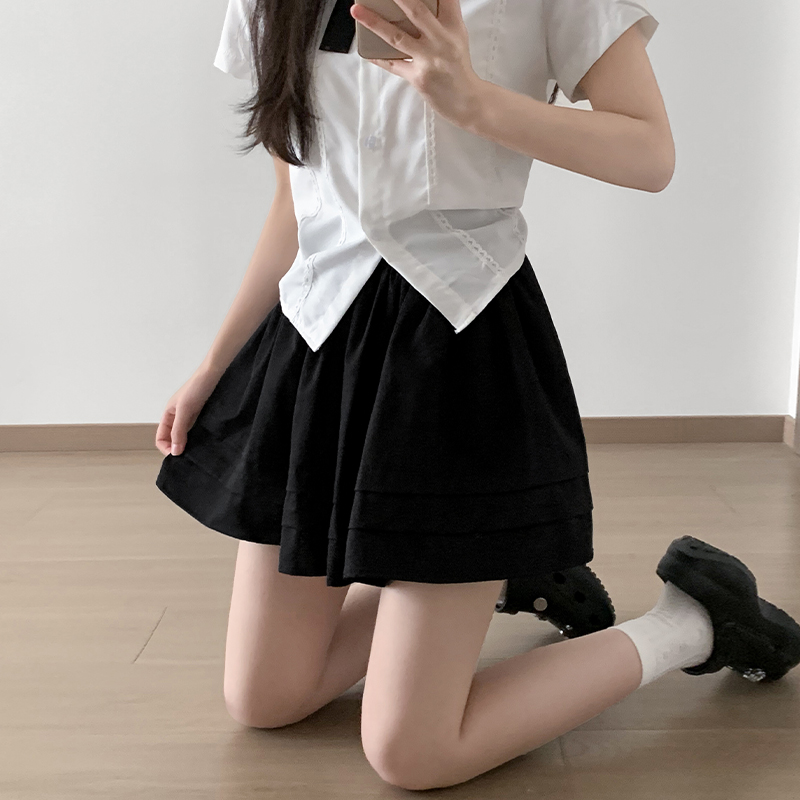 2026夏季新款白色半身裙女韓系學院風通勤制服百搭百褶短裙女
