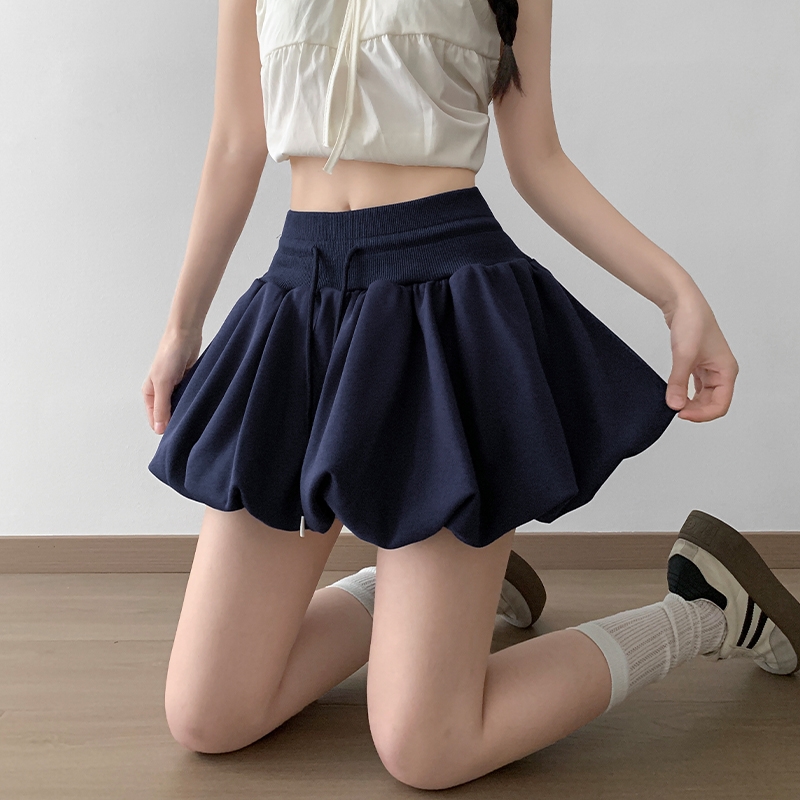 2026實拍灰色花苞裙女夏季高腰顯瘦包臀蓬蓬超短辣妹A字半身裙女