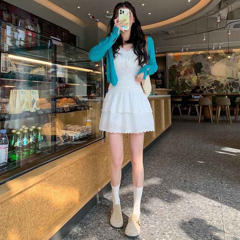 2026實拍夏季提花公主裙蓬蓬裙美少女減齡超短半身裙女