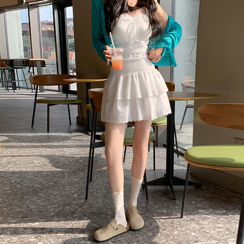 2026實拍夏季提花公主裙蓬蓬裙美少女減齡超短半身裙女