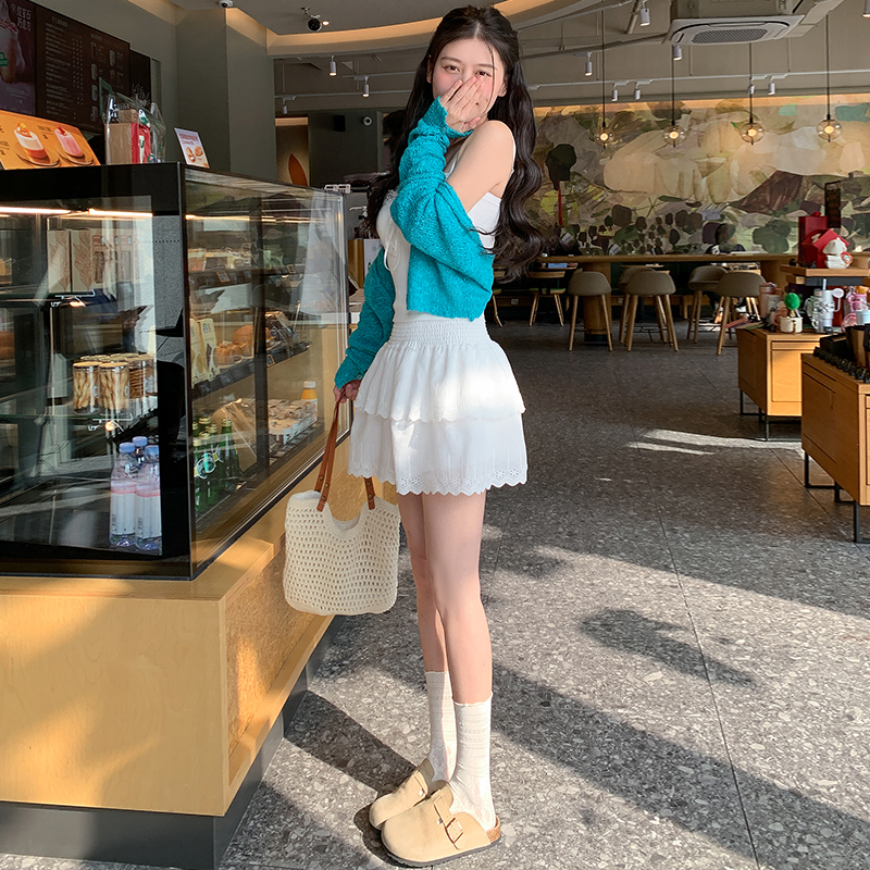 2026實拍夏季提花公主裙蓬蓬裙美少女減齡超短半身裙女